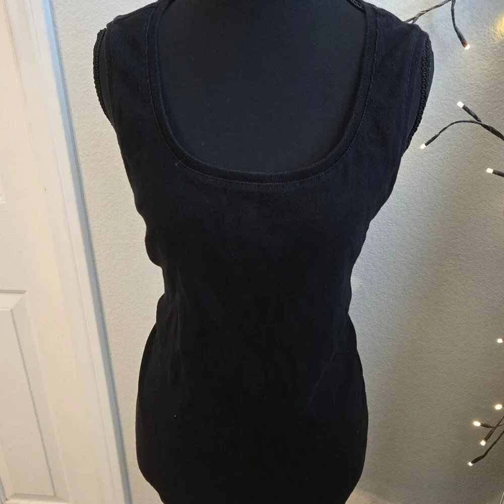 Chico's Black Ribbed Tank Top - Size 3 - EUC - Picture 1 of 4